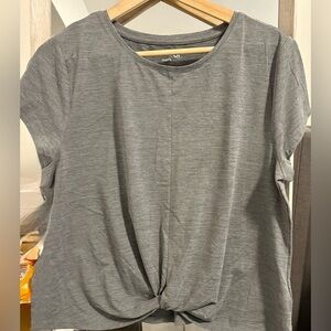 GAP Heather Gray Twist-Front Short Sleeve Tee
